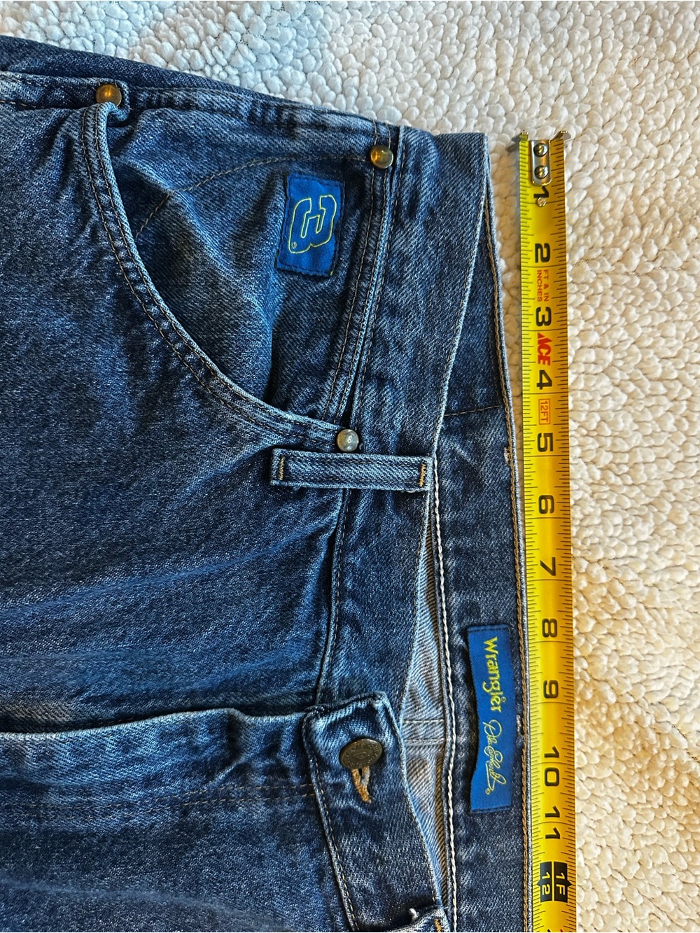 Dale Earnhardt Wrangler Men’s Straight-Leg Jeans in Dark Blue Denim - Picture 3 of 4